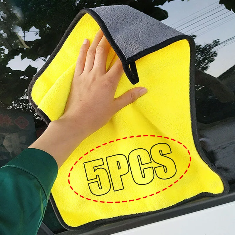 Microfiber Towel Detailing - 1/5PCS Asciugamano per lavaggio auto addensato