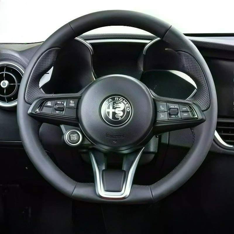 Leather Cleaner Interior - Coprivolante in Pelle Nera Cucito a