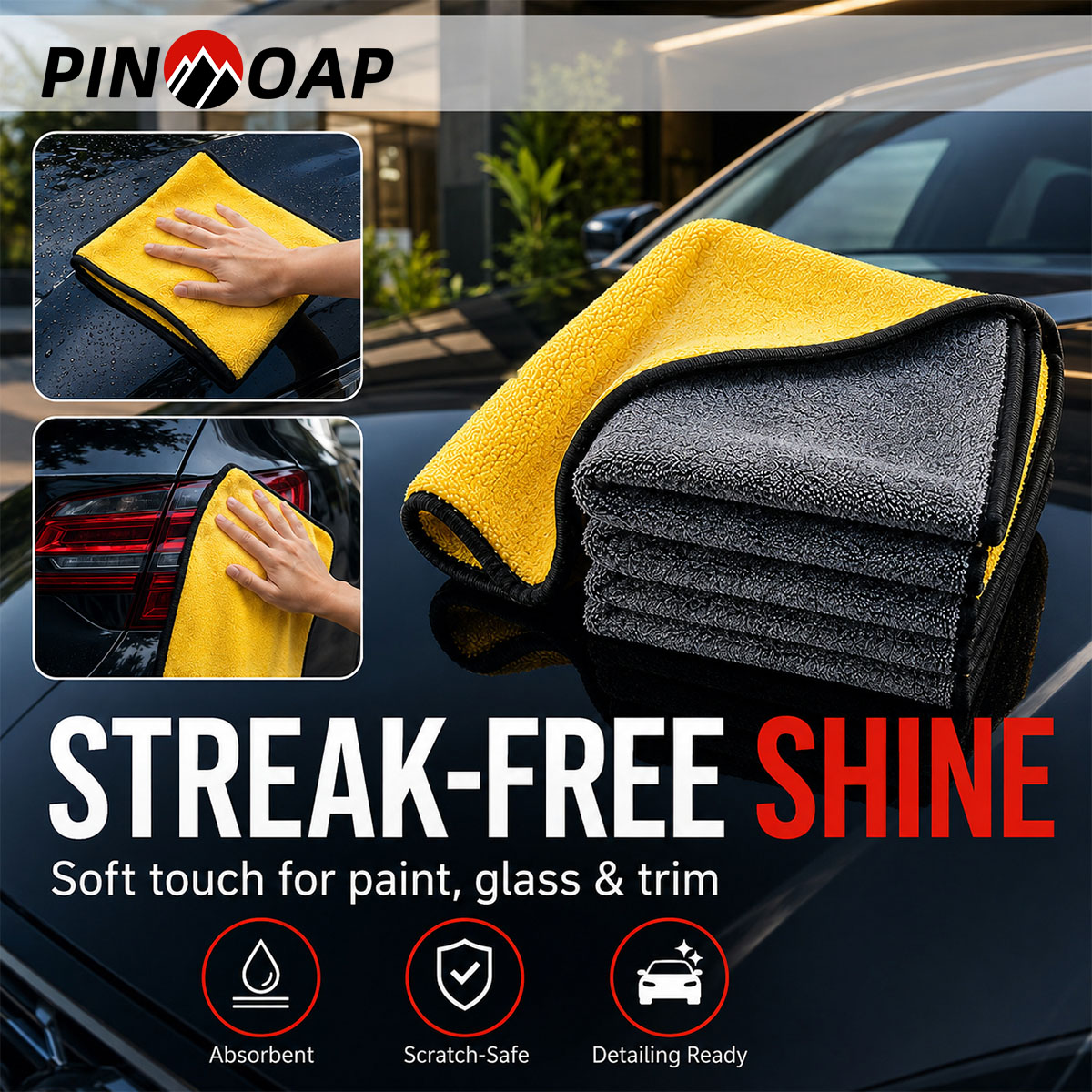 PINMOAP 1/3/5/10PCS Panno in m - Microfiber Towel Detailing recensione e prezzo